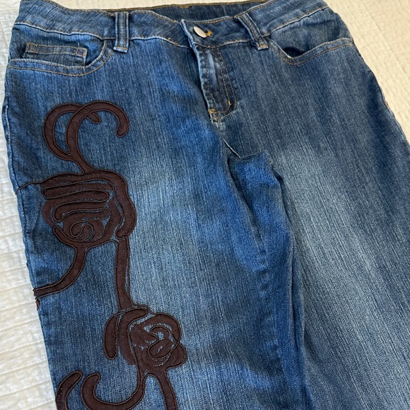 Boston Proper 4 Flare Denim Embellished Leg Like New Vintage Y2K - Picture 5 of 9